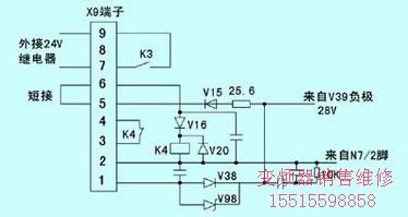 圖4  X9端子與繼電器K4的相關(guān)電路